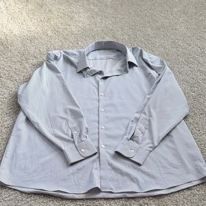 Elegant Light Blue Striped Men's Dress Shirt